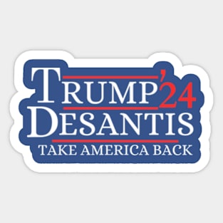 Trump Desantis Take America Back 2024 Sticker